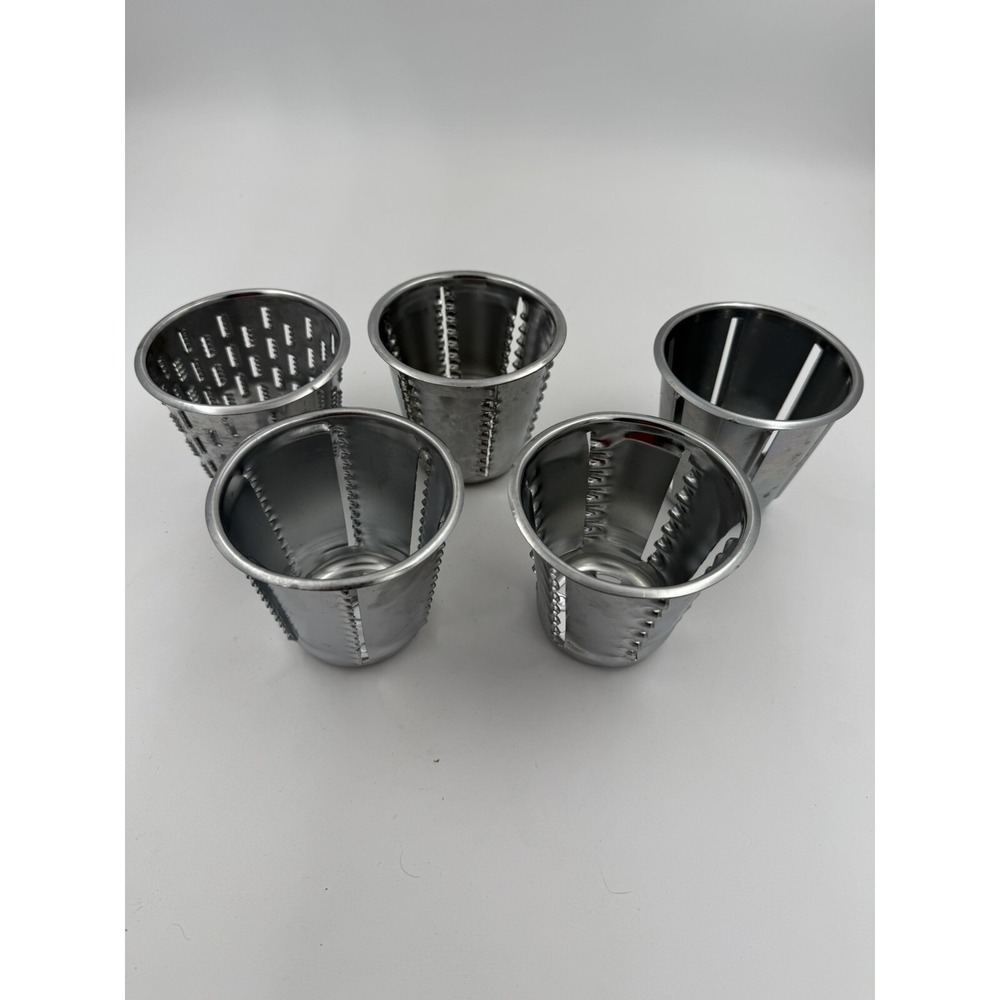 5 Vtg Saladmaster Stainless Steel Food Processor Cones